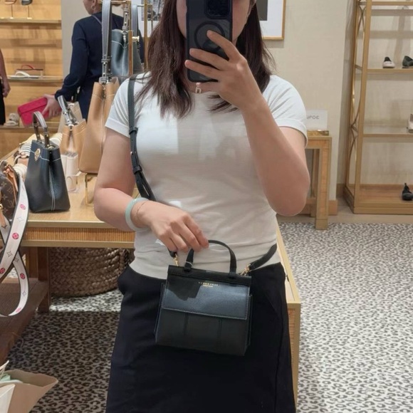 Tory Burch Block-T-Mini Satchel Handbag - Picture 8 of 9